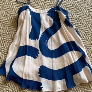 Anthropologie Blue and Cream Tank Top